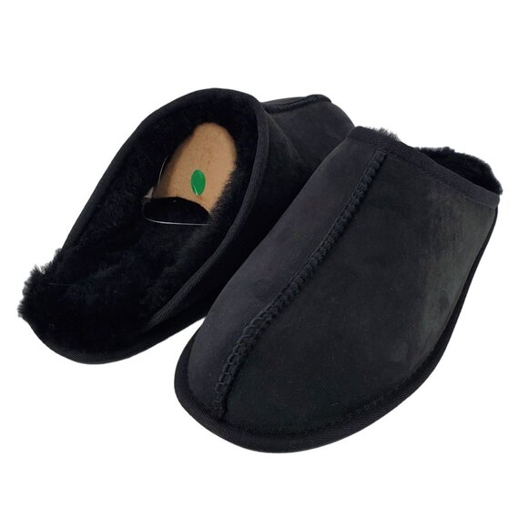 Kirkland 8 Slippers Sheepskin Men Shearling Suede Real Fur Slides House Shoes - Picture 3 of 15